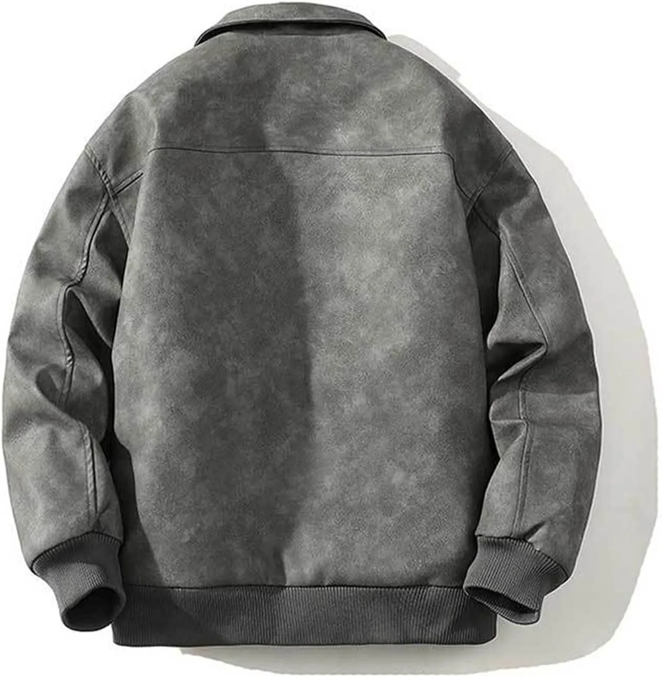 Mens Bomber Jacket Cozy Sherpa Lined Winter Jackets Coats Lapel Full-Zip Insulated Water Outerwear Plus Size Shacket