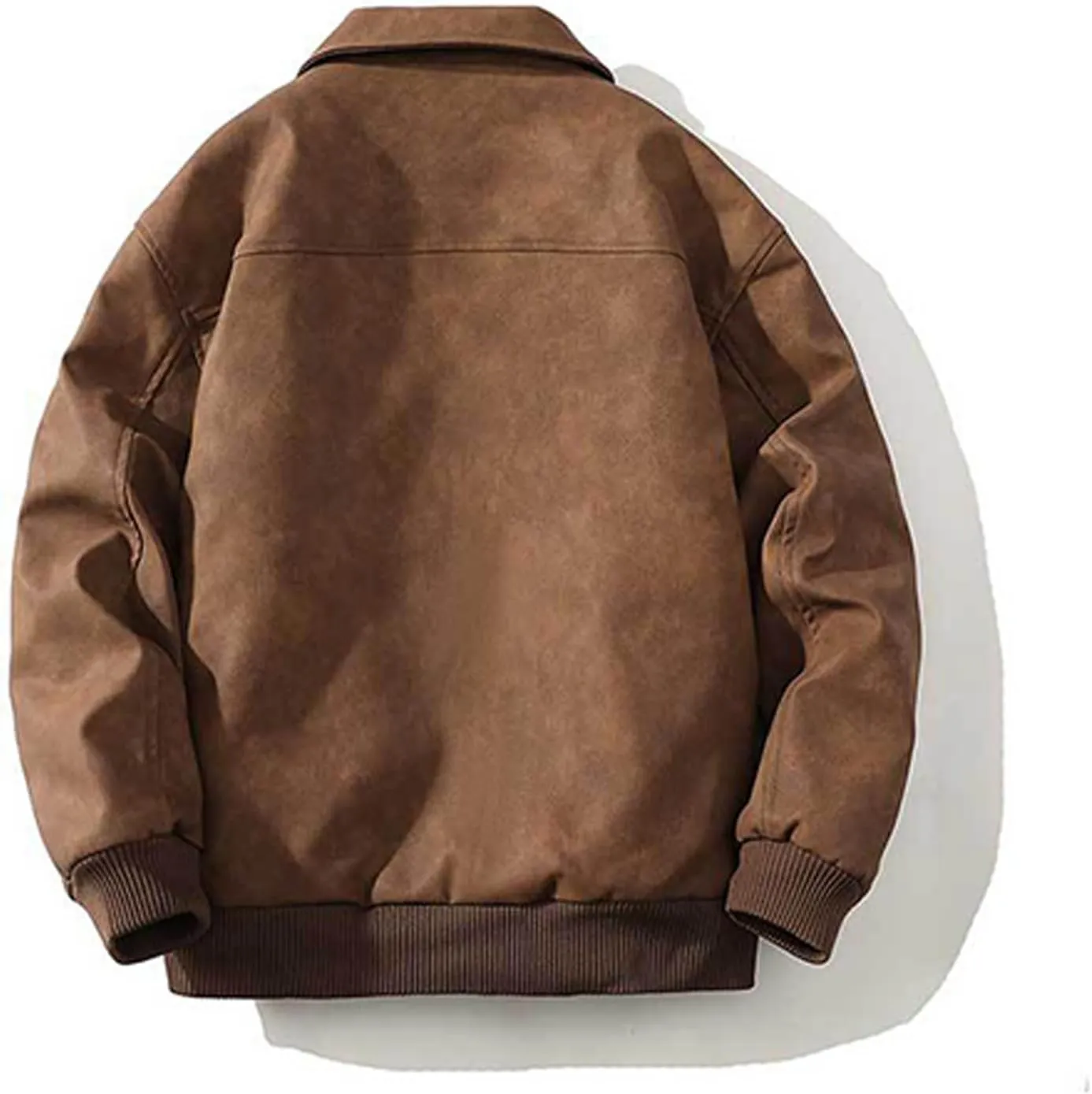 Mens Bomber Jacket Cozy Sherpa Lined Winter Jackets Coats Lapel Full-Zip Insulated Water Outerwear Plus Size Shacket