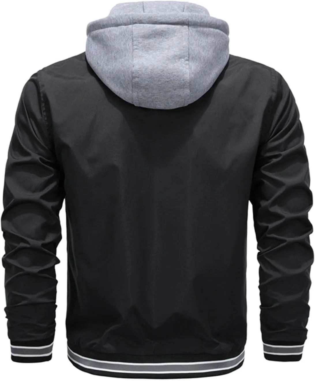 Men's Colorblock Hoodie Fashion Jacket Casual Button Down Long Sleeve Lightweight Regular Fit Hooded Shacket Jackets