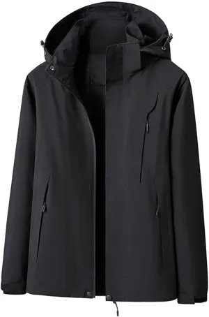 Mens Colorblock Hoodie Rain Jackets Water Resistant Softshell Windproof Windbreaker Outdoor Cycling Jackets Coats