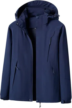 Mens Colorblock Hoodie Rain Jackets Water Resistant Softshell Windproof Windbreaker Outdoor Cycling Jackets Coats