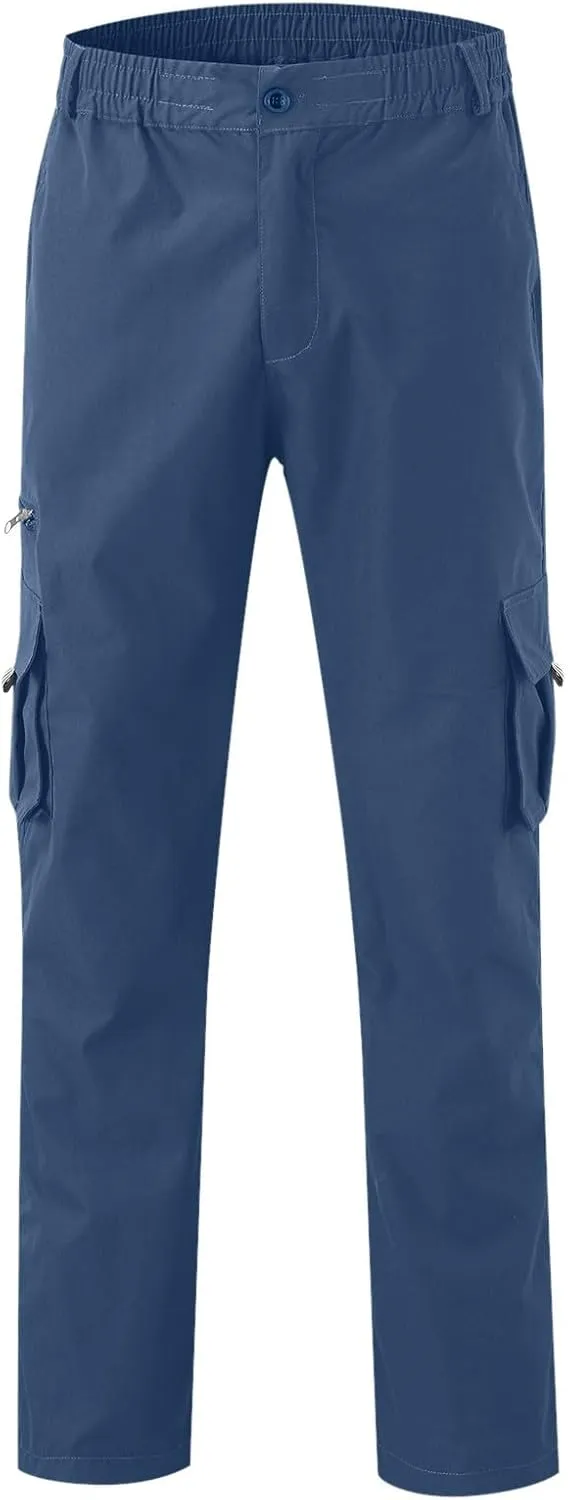 Mens Fashion Joggers Sweatpants Multi Woven Pocket Foot Rope Solid Pants Street Cargo Yoga Athletic Lounge Trousers