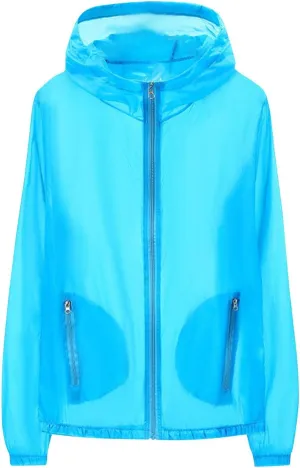 Mens Lightweight Waterproof Rain Jacket Windbreaker Casual Reflective Zip Up Jackets with Hood Mens Sun UV Protection Jackets