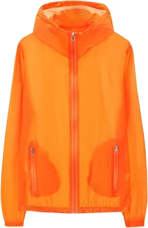 Mens Lightweight Waterproof Rain Jacket Windbreaker Casual Reflective Zip Up Jackets with Hood Mens Sun UV Protection Jackets