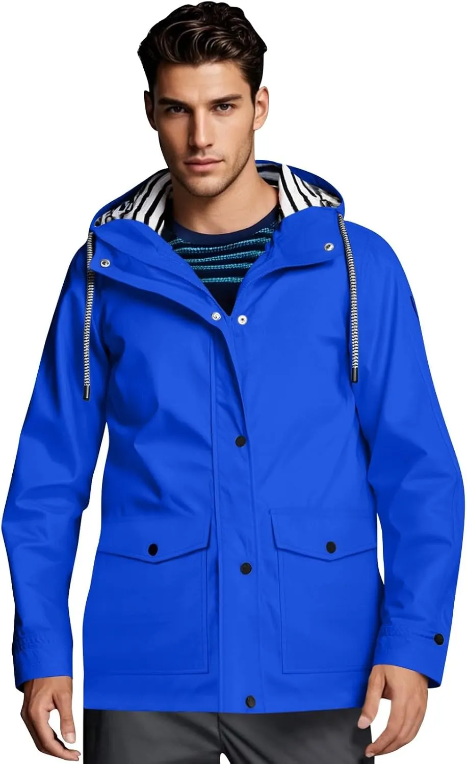 Mens Lightweight Waterproof Rain Jacket Windproof Raincoat Hooded jackets for Men Hiking Cycling Travel M-3XL