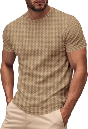 Men's Muscle T-Shirts Stretch Slim Short Sleeve Bodybuilding Gym Tees Thin Breathable Quick Dry Athletic Hipster Shirt