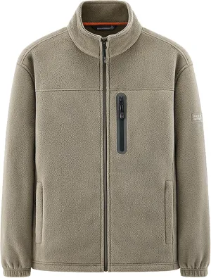 Mens Polar Fleece Jacket Full Zip Plus Size Winter Thermal Jackets Long Sleeve Stand Collar Sweatshirts Coats with Pockets