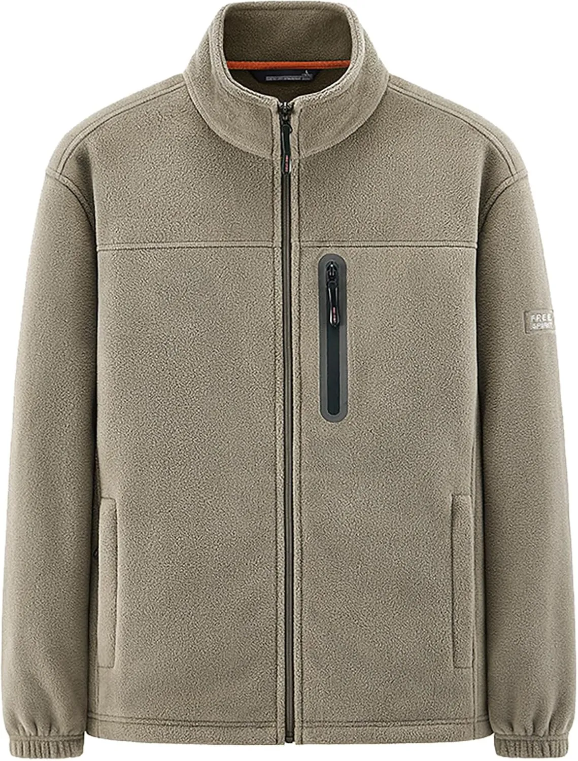 Mens Polar Fleece Jacket Full Zip Plus Size Winter Thermal Jackets Long Sleeve Stand Collar Sweatshirts Coats with Pockets