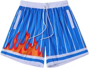 Men's Quick Dry Athletic Shorts Running Casual Mesh Stretch Activewear with Pockets Elastic Tech Graphic for Summer Sports
