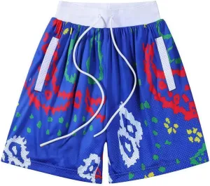 Men's Quick Dry Athletic Shorts Running Casual Mesh Stretch Activewear with Pockets Elastic Tech Graphic for Summer Sports