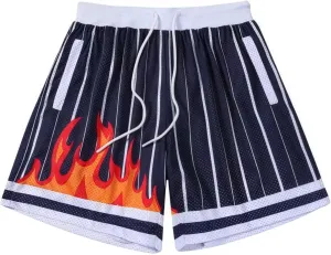 Men's Quick Dry Athletic Shorts Running Casual Mesh Stretch Activewear with Pockets Elastic Tech Graphic for Summer Sports