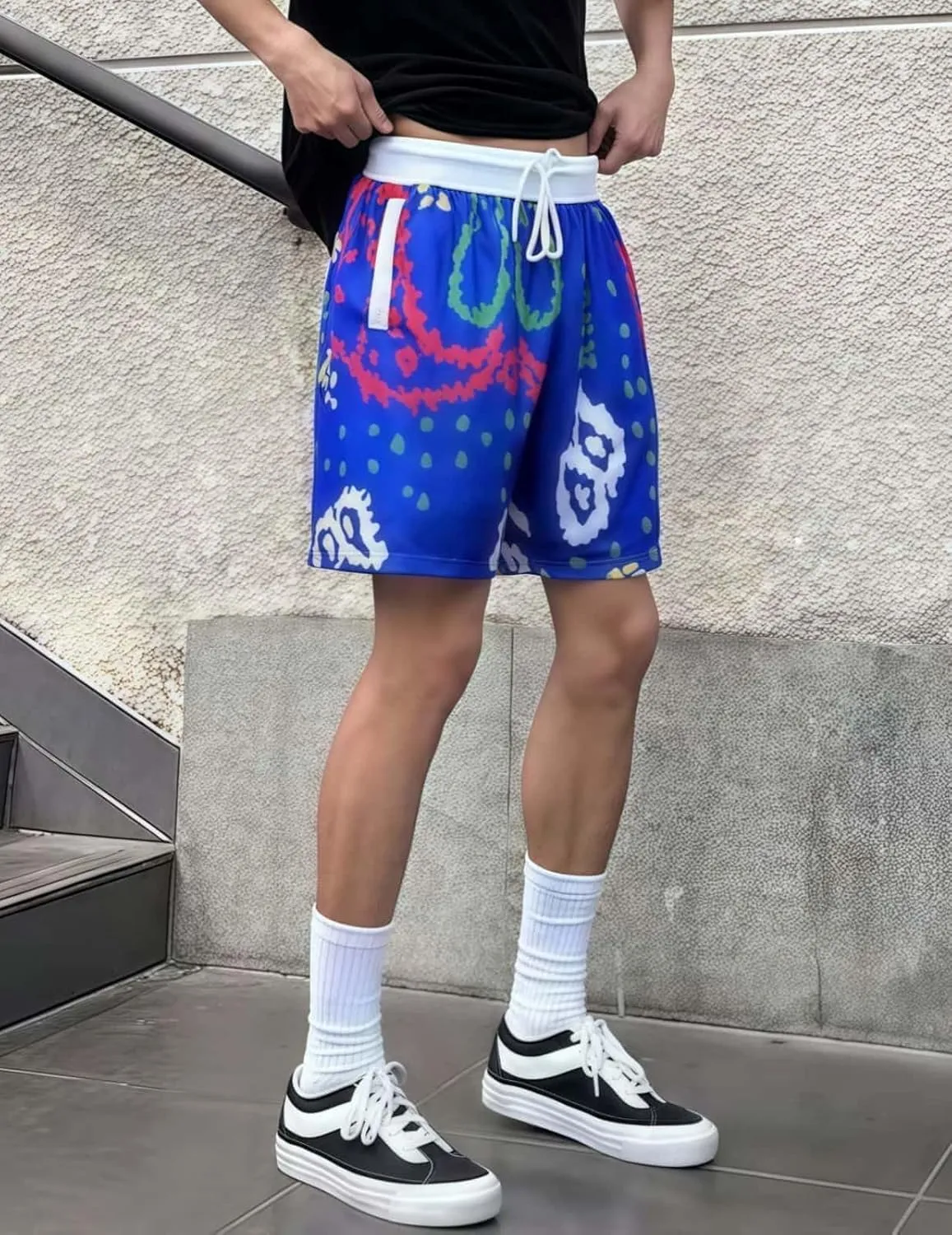 Men's Quick Dry Athletic Shorts Running Casual Mesh Stretch Activewear with Pockets Elastic Tech Graphic for Summer Sports