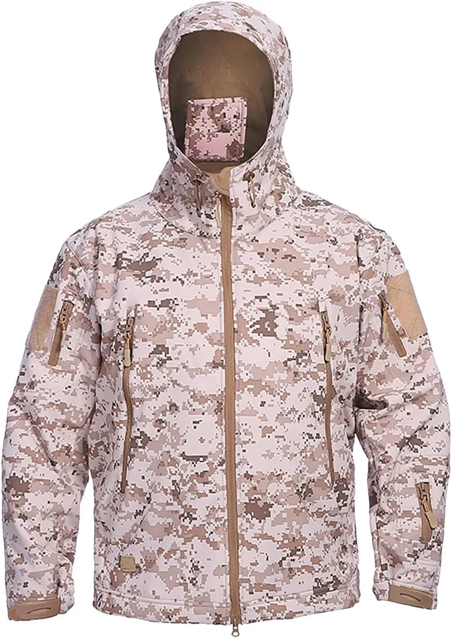 Men's Rain Jackets Outdoor Detachable Hooded Windproof Warm Jackets Coats Lightweight Waterproof Hiking Windbreaker