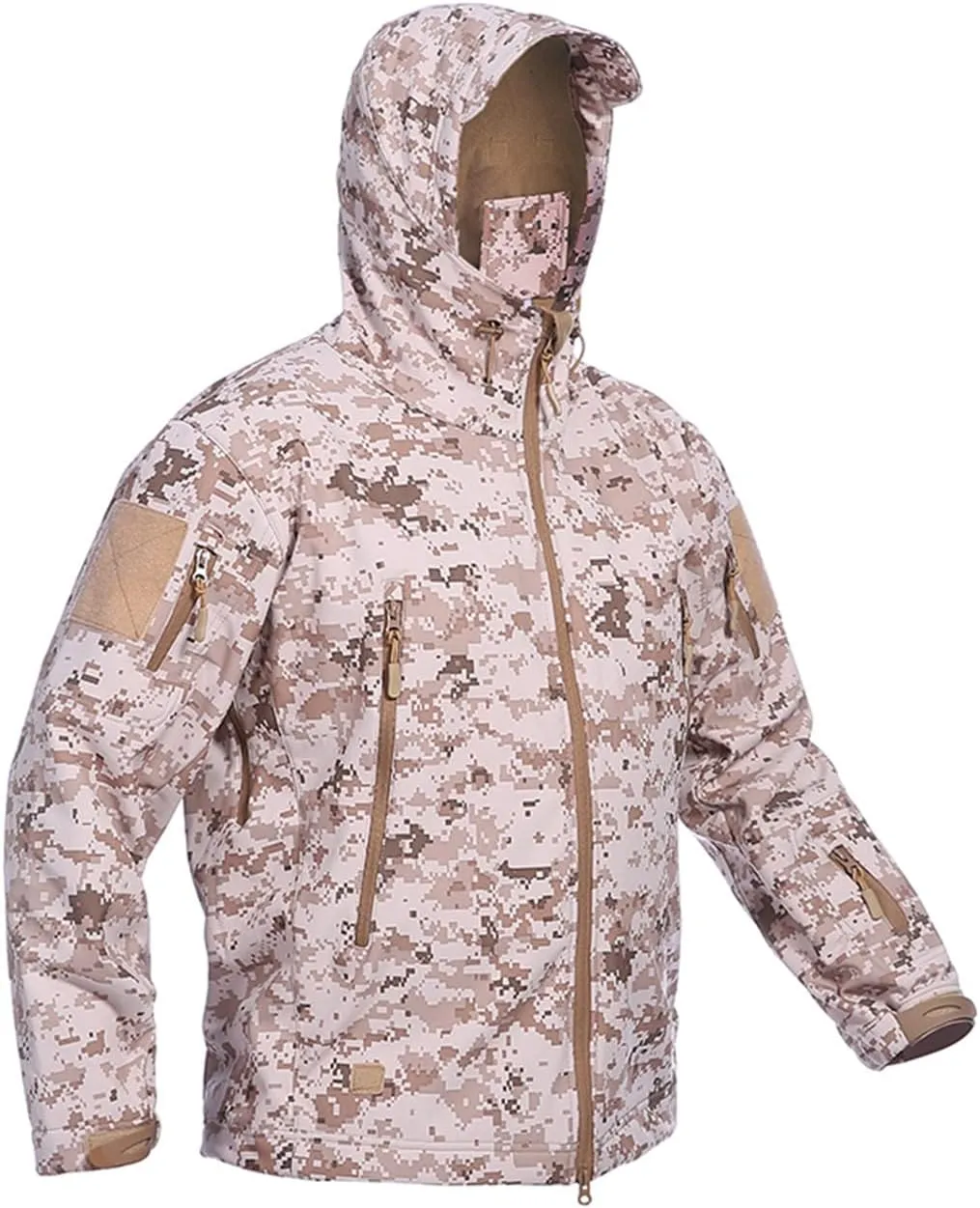 Men's Rain Jackets Outdoor Detachable Hooded Windproof Warm Jackets Coats Lightweight Waterproof Hiking Windbreaker