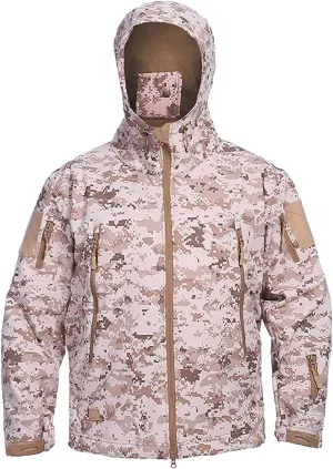 Men's Rain Jackets Outdoor Detachable Hooded Windproof Warm Jackets Coats Lightweight Waterproof Hiking Windbreaker