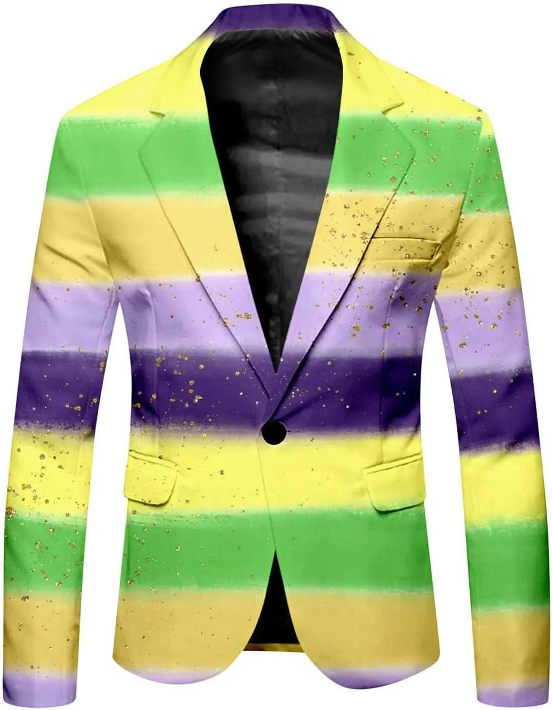 Men's Slim Fit 3 Piece Suit Button Down Color Block Notch Lapel Party Tuxedo Suits Blazer Jacket Vests Pants