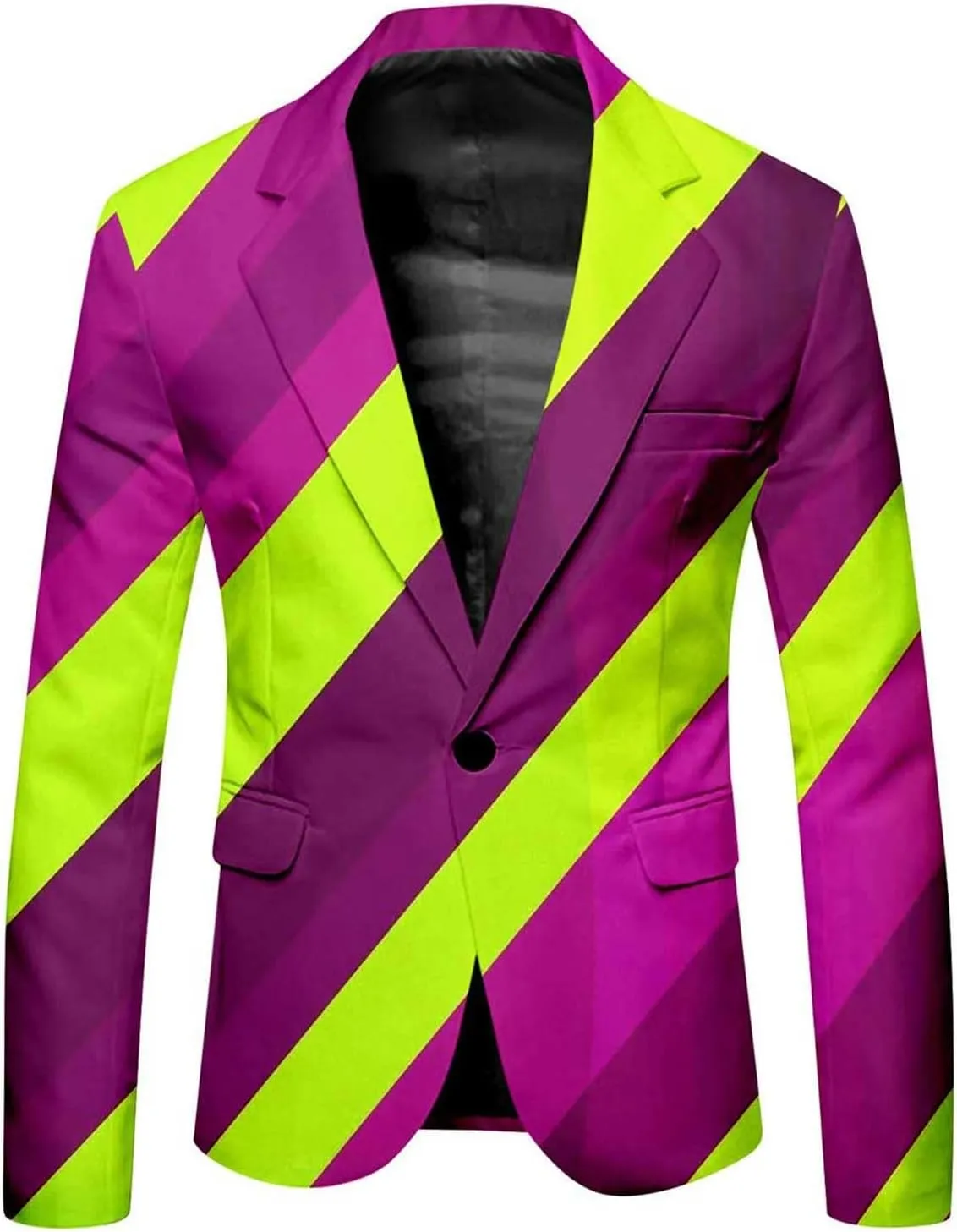 Men's Slim Fit 3 Piece Suit Button Down Color Block Notch Lapel Party Tuxedo Suits Blazer Jacket Vests Pants