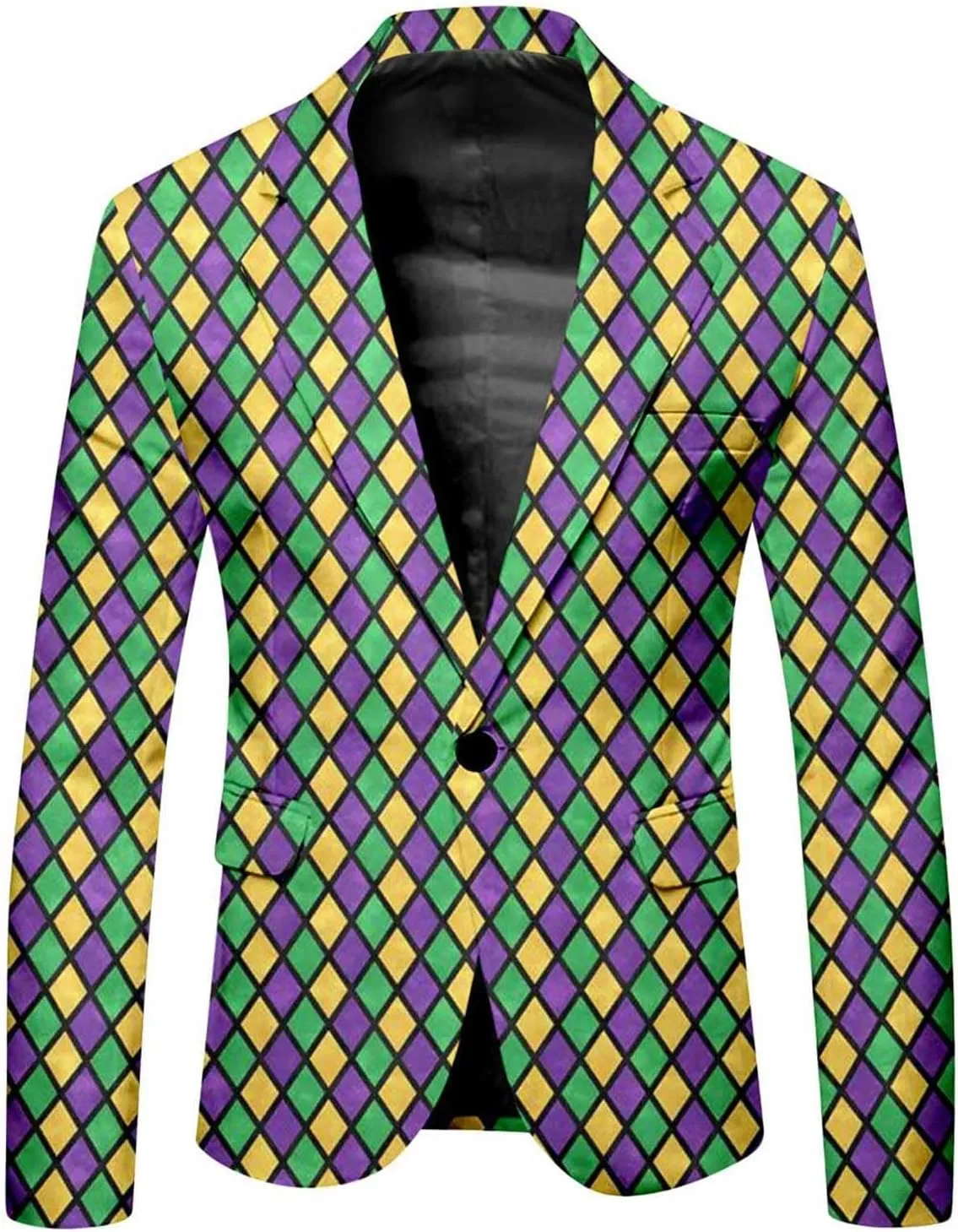 Men's Slim Fit 3 Piece Suit Button Down Color Block Notch Lapel Party Tuxedo Suits Blazer Jacket Vests Pants