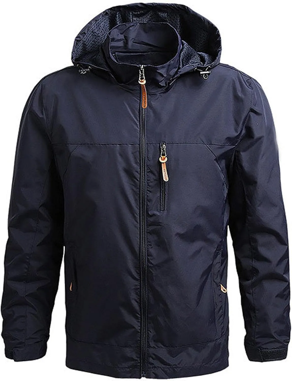 Men's Waterproof Rain Jacket Lightweight Mountain Windbreaker Raincoat Casual Hooded Coat Hiking Outdoor Travel Coats