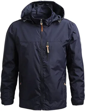 Men's Waterproof Rain Jacket Lightweight Mountain Windbreaker Raincoat Casual Hooded Coat Hiking Outdoor Travel Coats