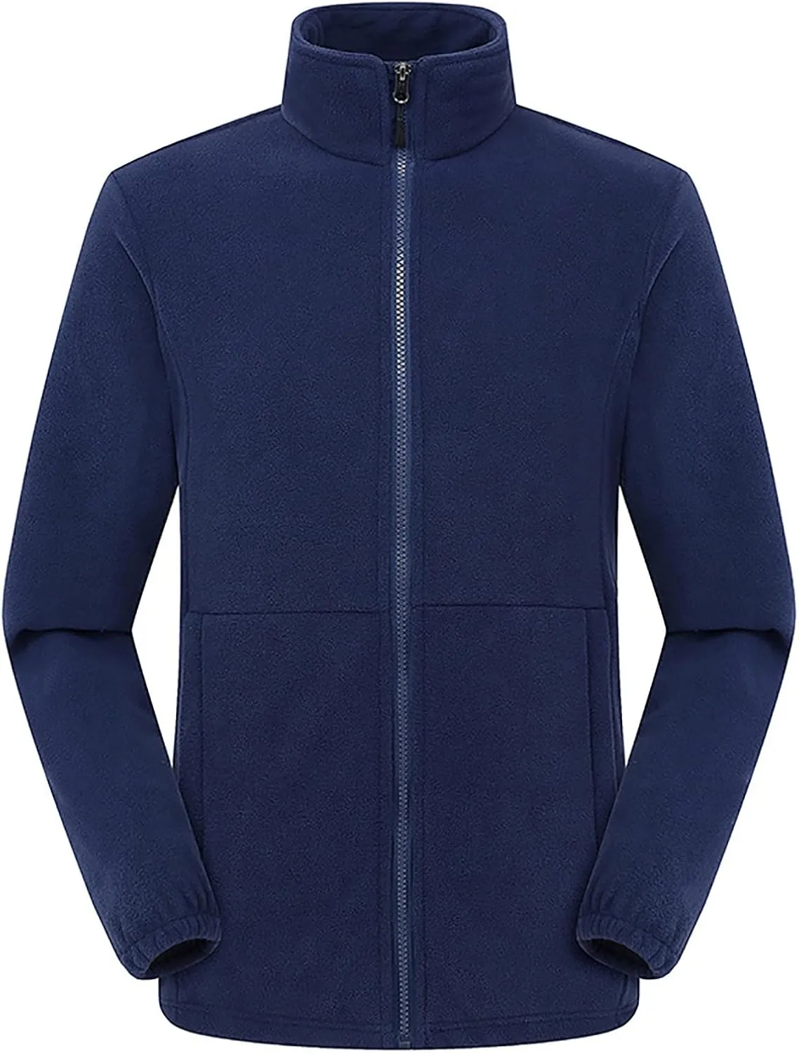 Mens Winter Outdoor Jackets Casual Windproof Thickened Polar Fleece Jacket Full Zip Stand Collar Thermal Sport Coats