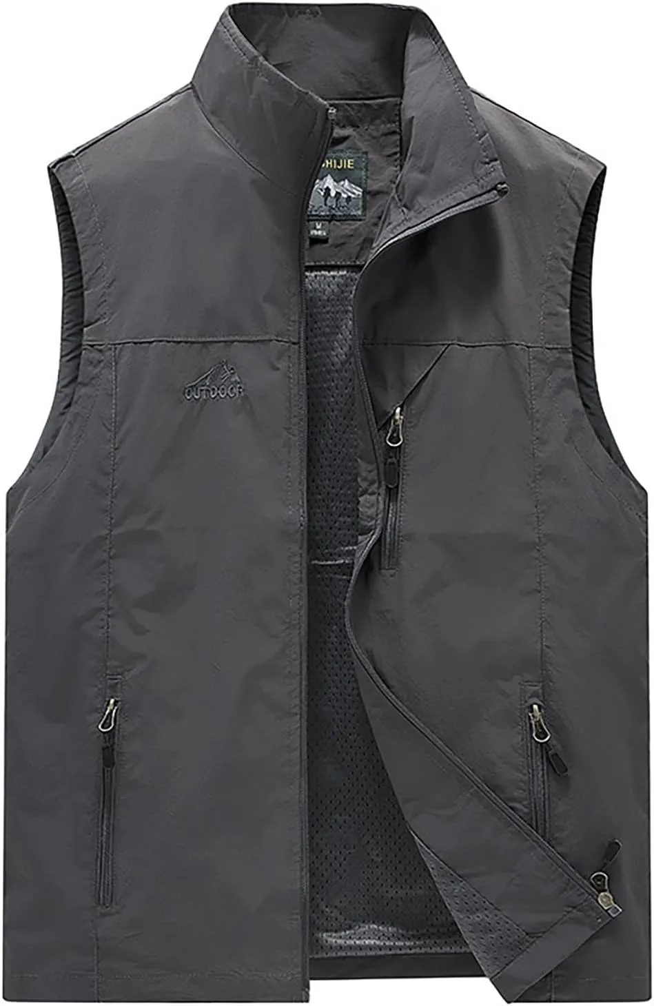Men's Workout Hooded Tank Tops Sleeveless Hoodies Gym Workout Training Tees Bodybuilding Muscle Cut Off T-Shirts Men's Athletic Zip Up Jacket(B-Grey,Xx-Large)