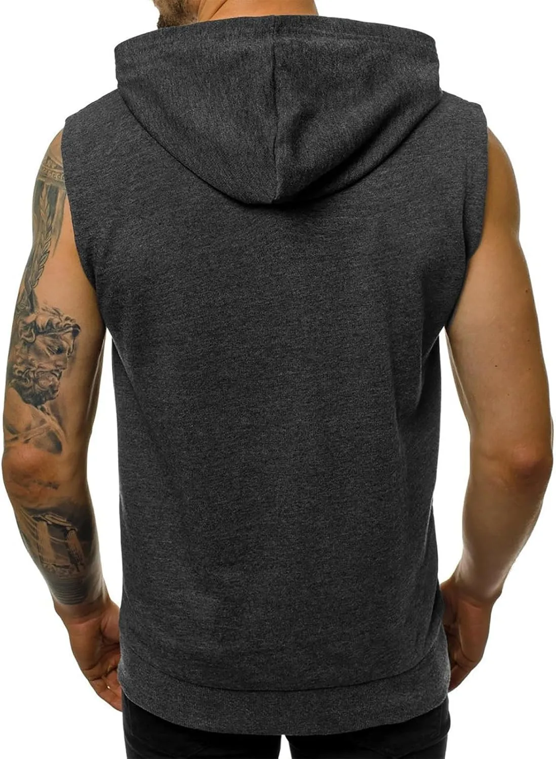 Mens Workout Hooded Tank Tops Trendy Zip Up Bodybuilding Fitness Muscle T Shirt Summer Sleeveless Gym Workout Hoodie