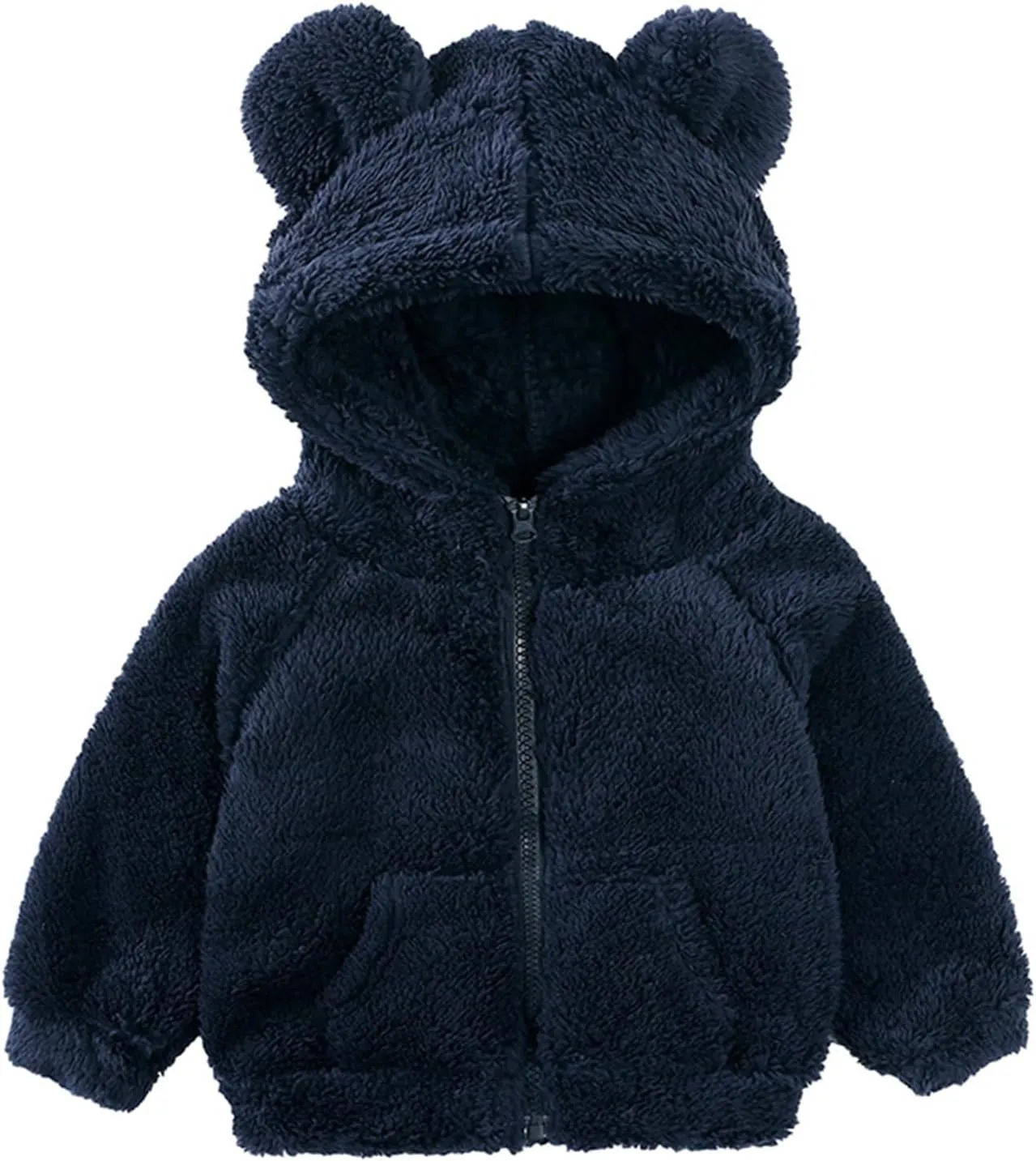 Mmoneyake Baby Toodler Fleece Hooded Jacket Cute Hoodie Cotton Coat Winter Warm Bear Ear Cute Jackets Fuzzy Shacket Outerwear