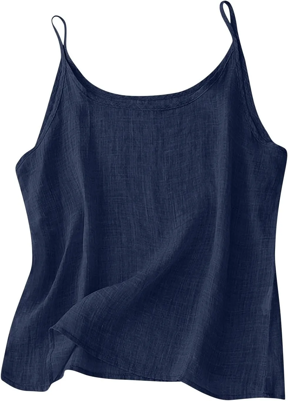 Oplxuo Womens Linen Tank Top Sleeveless Spaghetti Strap Camisole Tops Casual Solid Color Tee Shirts Summer Flowy Tank Top