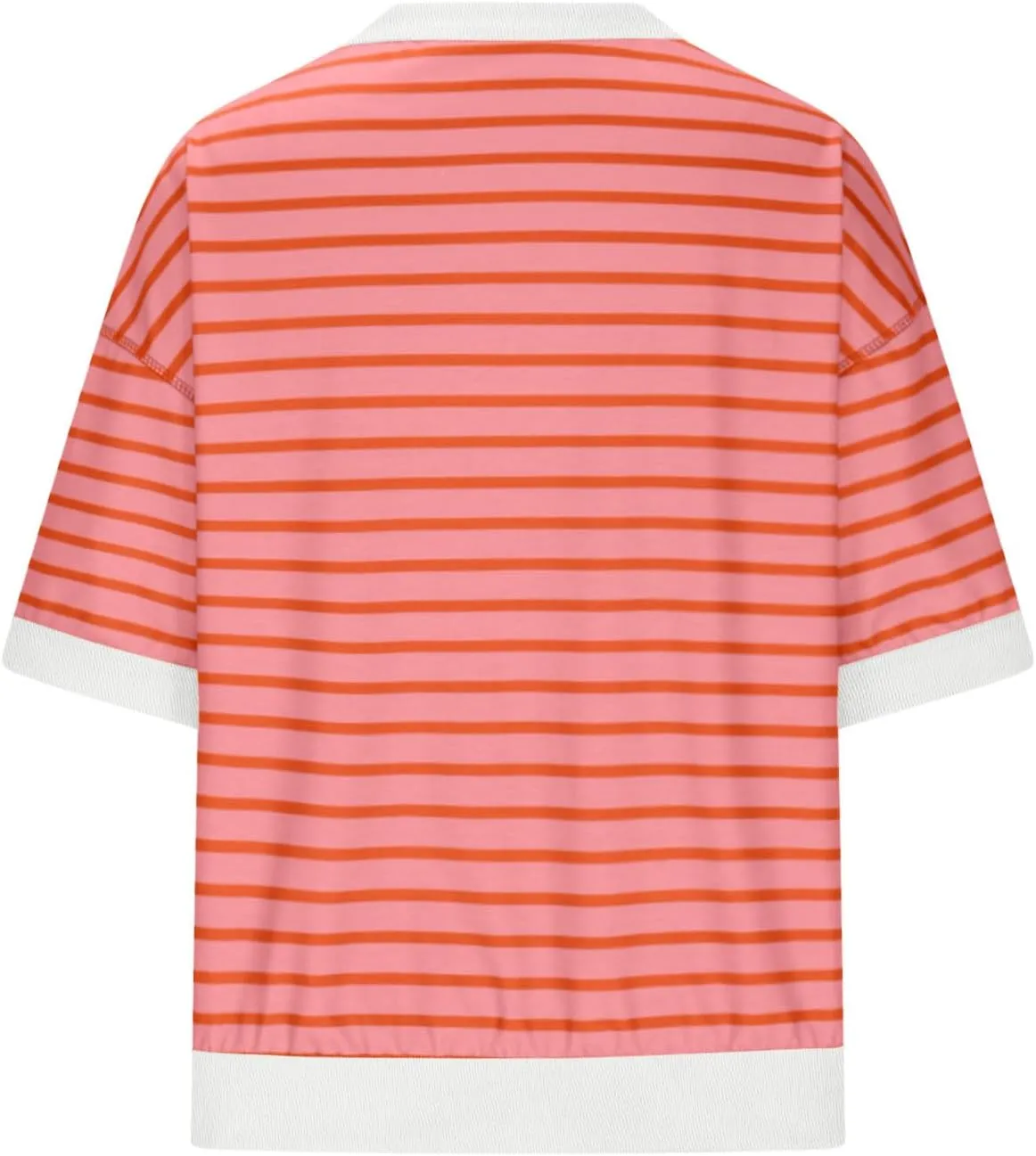 Oversized Tshirts for Women Casual Half Sleeve Summer Tops Workout Striped Shirt Loose Fit Crewneck Sweatshirt