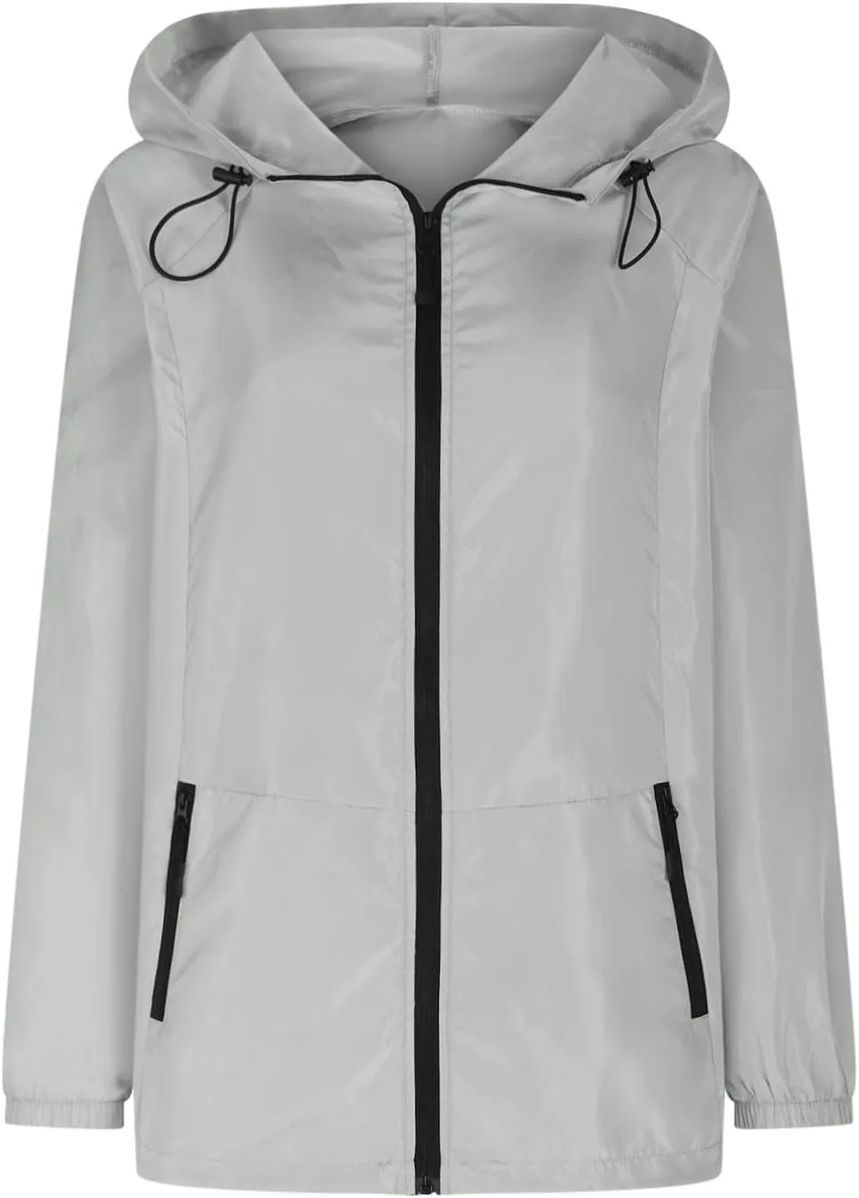 Packable Rain Jacket Women Lightweight Waterproof Raincoat with Hood Cycling Bike Jacket Windbreaker Versatile Coat