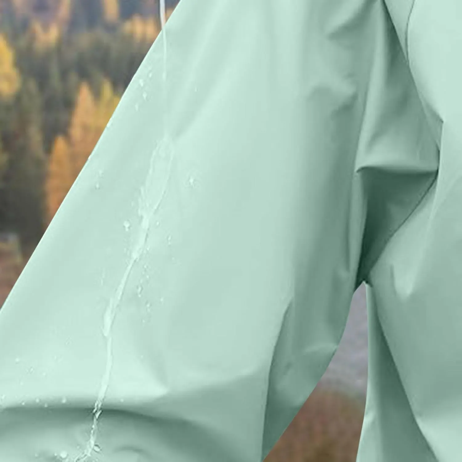 Packable Rain Jacket Women Lightweight Waterproof Raincoat with Hood Cycling Bike Jacket Windbreaker Versatile Coat