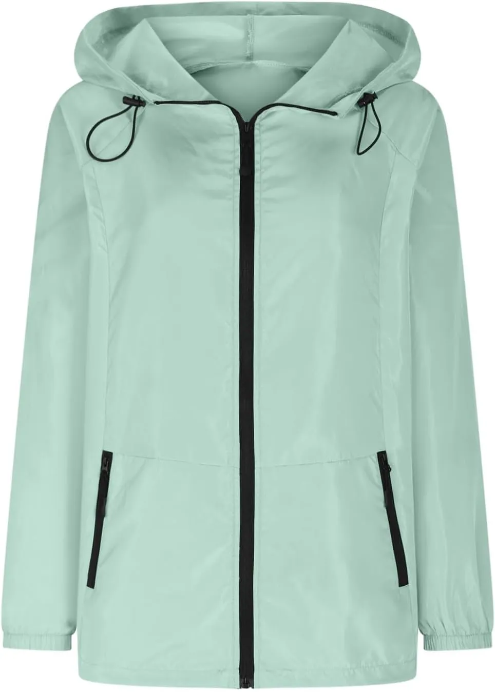 Packable Rain Jacket Women Lightweight Waterproof Raincoat with Hood Cycling Bike Jacket Windbreaker Versatile Coat