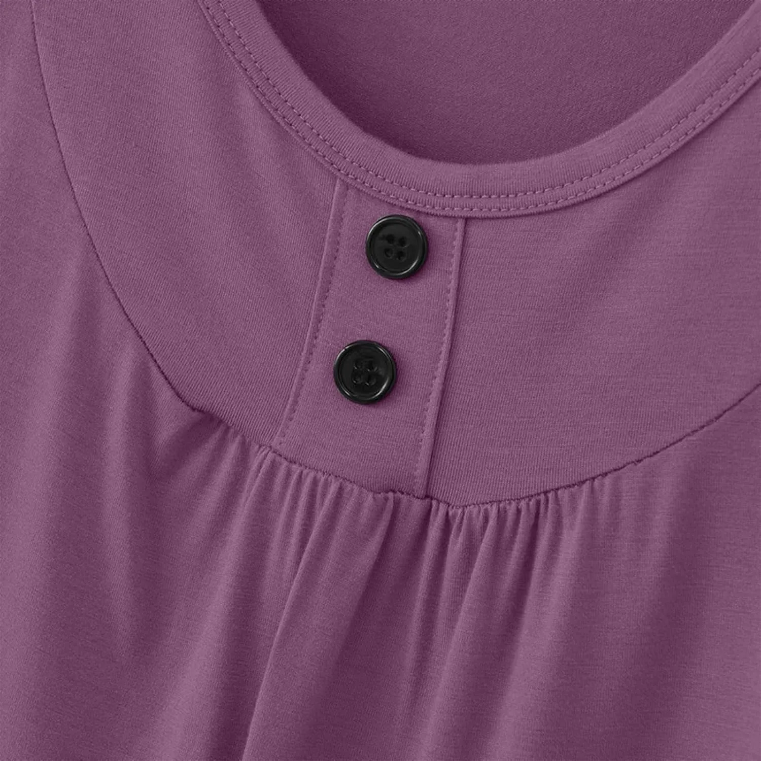 Palaver Tank Top for Women Summer Crweneck Sleeve Tunic Loose Fit Button Down Basic Shirts Soft Casual Blouse