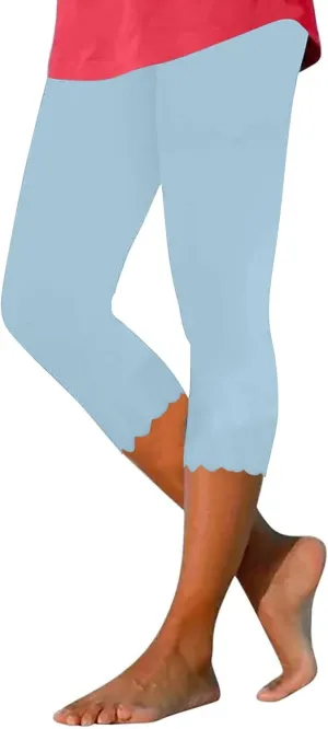 Pants for Women Pants 2024 High Waisted Yoga Capri Pants Lightweight Comfortable Solid Color Soft Casual Pants for
