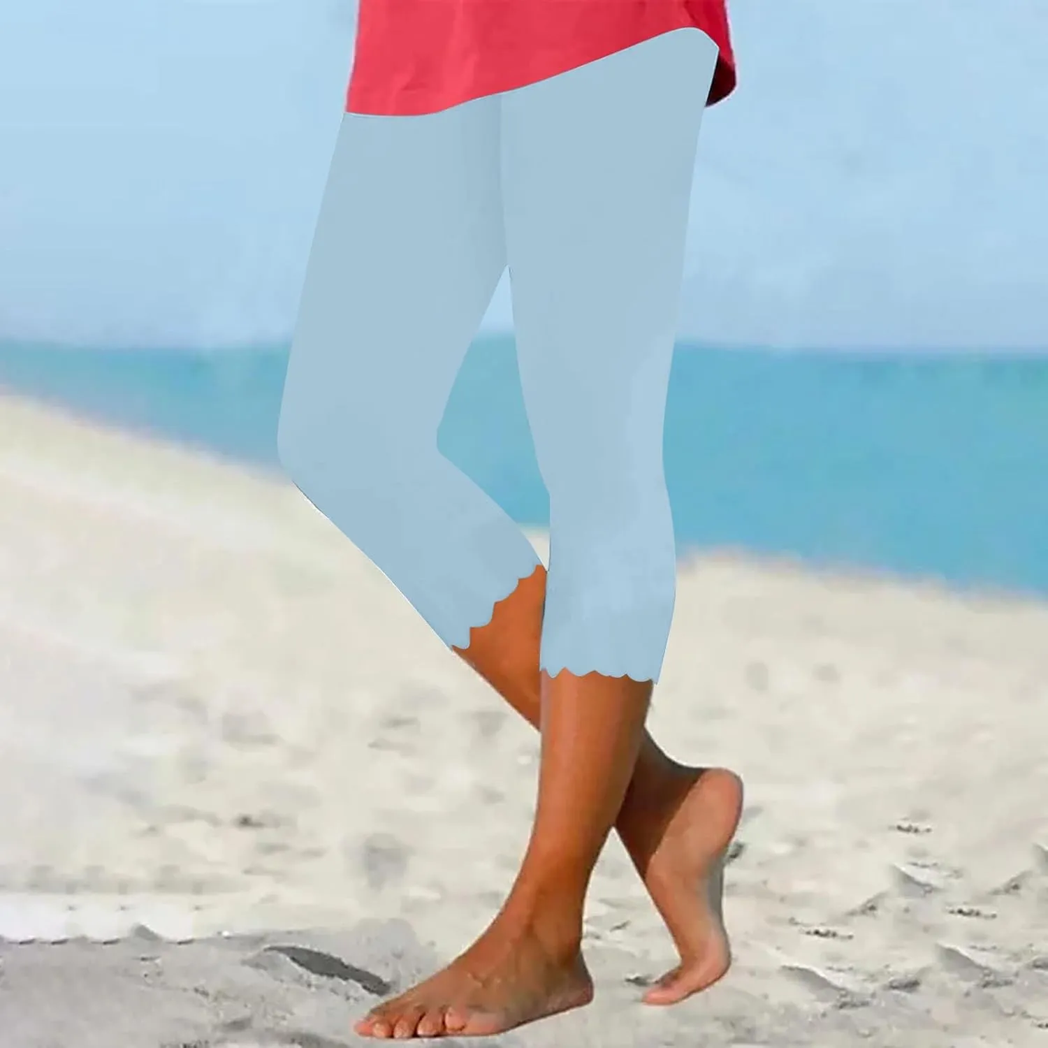Pants for Women Pants 2024 High Waisted Yoga Capri Pants Lightweight Comfortable Solid Color Soft Casual Pants for