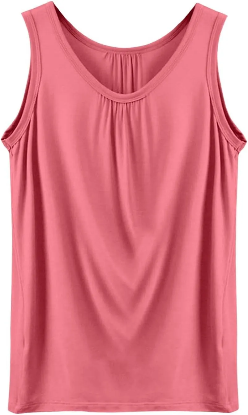 Plus Size Womens Tank Tops V Neck Loose Fitting Sleeveless Tshirts Pleated Summer Maternity Tunic Tops Blouse Shirts