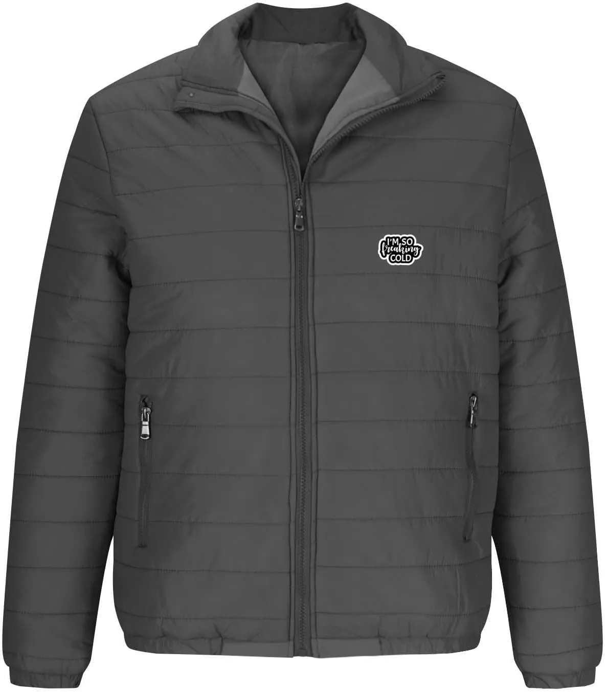 Puffer Jacket Men Packable Lightweight Down Coat Stand Collar Quilted Jacket Zip up Padded Coat Warm Winter Jackets