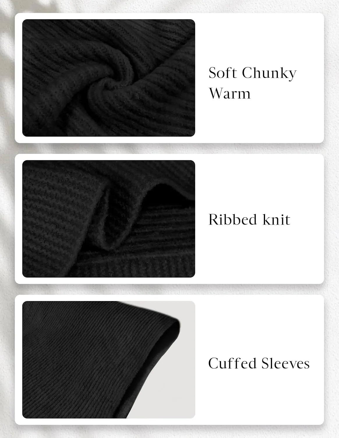 PULI Womens Knitted Warm Shawl Wraps Open Front Capes Ribbed Shawls Wool Cardigan for Fall Winter