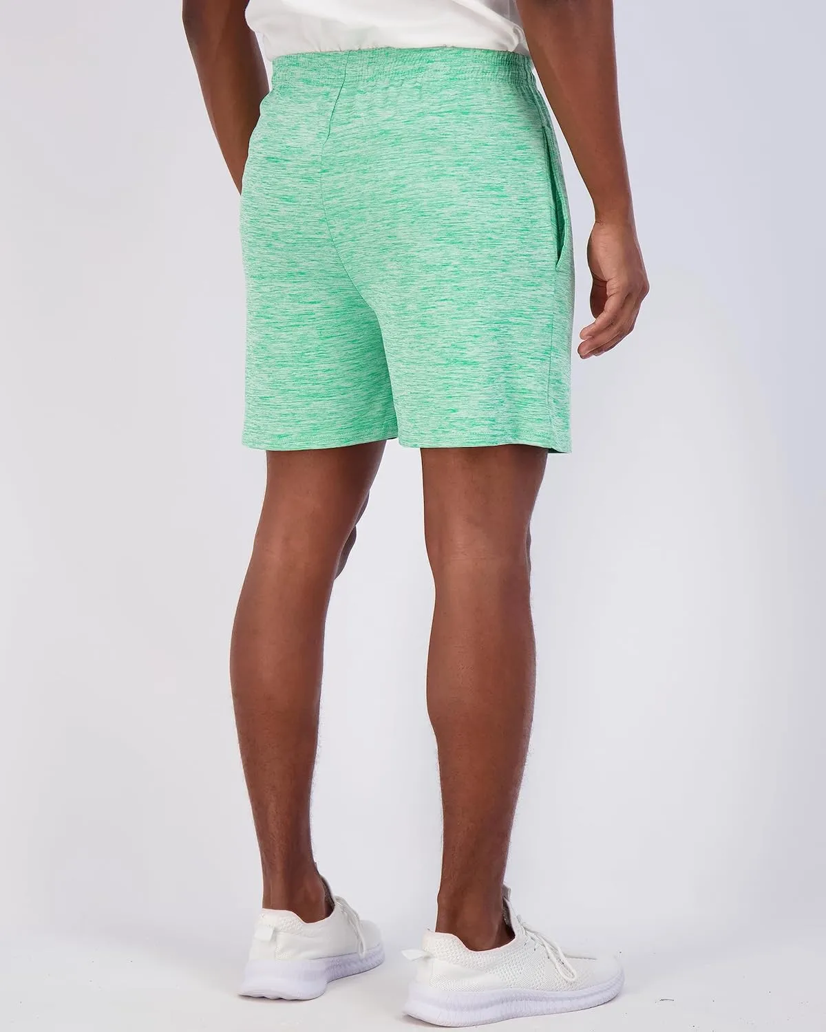 Real Essentials 5 Pack: Men's 5" Inseam Dry-Fit Running Workout Shorts - Pockets & Drawstring (Available in Big & Tall)