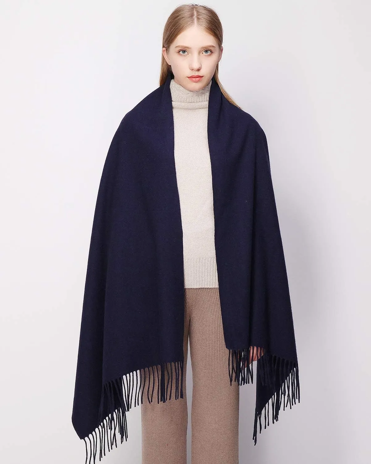 RIIQIICHY 100% Wool Scarf Pashmina Shawls and Wraps for Women Cashmere Warm Winter More Thicker Soft Scarves