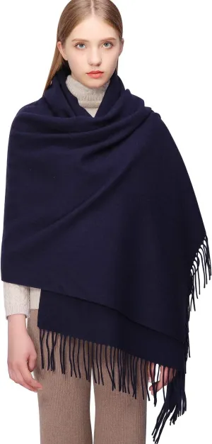 RIIQIICHY 100% Wool Scarf Pashmina Shawls and Wraps for Women Cashmere Warm Winter More Thicker Soft Scarves