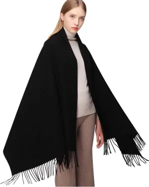 RIIQIICHY 100% Wool Scarf Pashmina Shawls and Wraps for Women Cashmere Warm Winter More Thicker Soft Scarves
