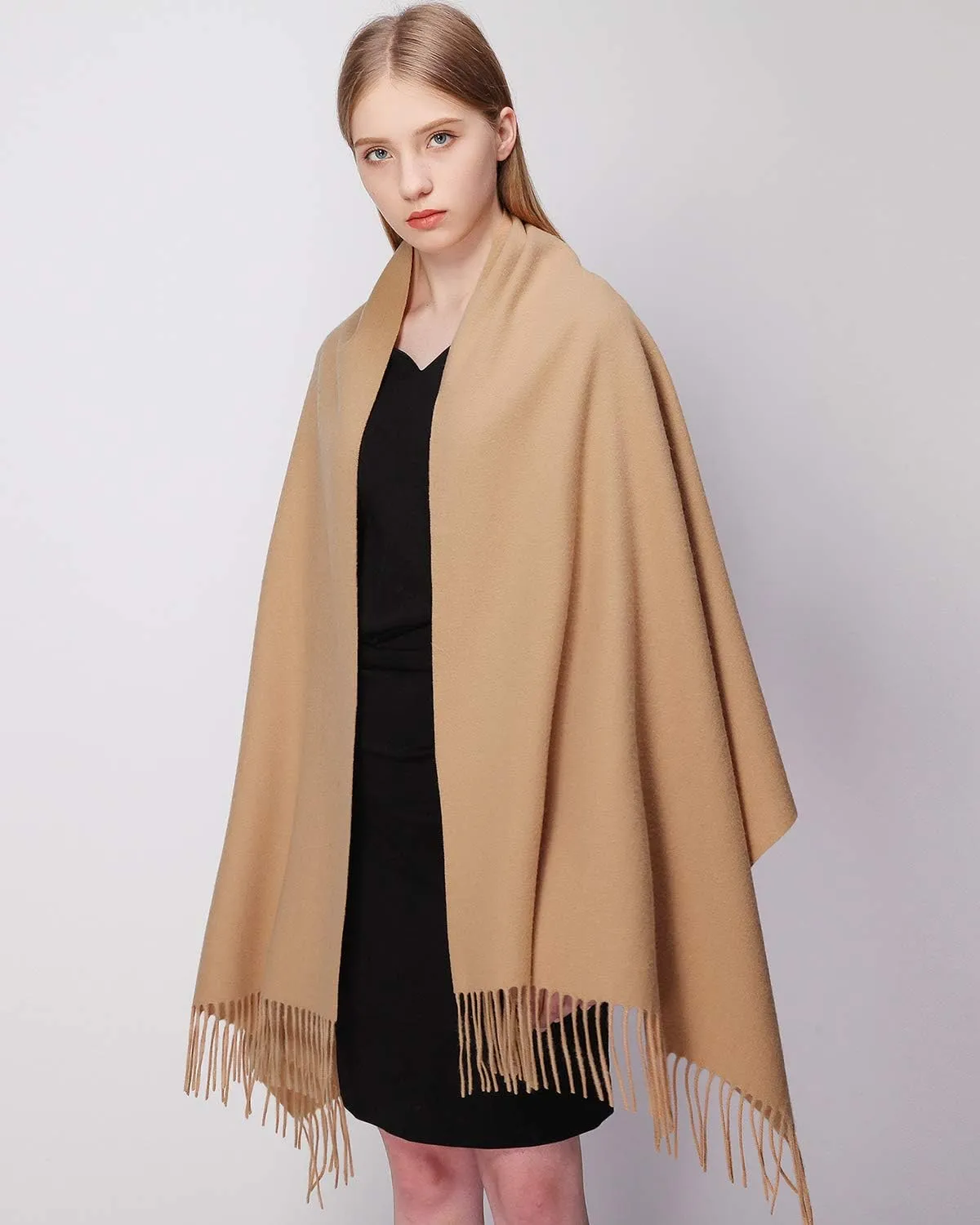 RIIQIICHY 100% Wool Scarf Pashmina Shawls and Wraps for Women Cashmere Warm Winter More Thicker Soft Scarves