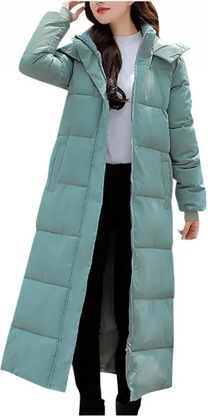 RKSTN Down Vest Sleeveless Puffer Jacket for Women Long Winter Coats Vest with Hood Warm Down Coat Outdoor Zipper Outerwear