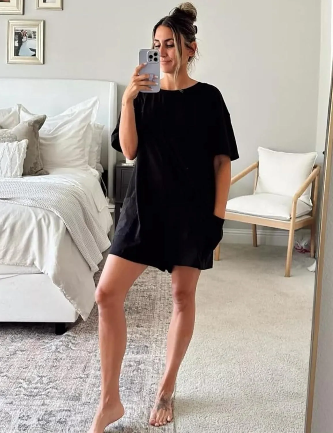 Rompers for Women Athletic Workout Hot Shot Tee Romper Casual Oversized Jumpsuits Overalls