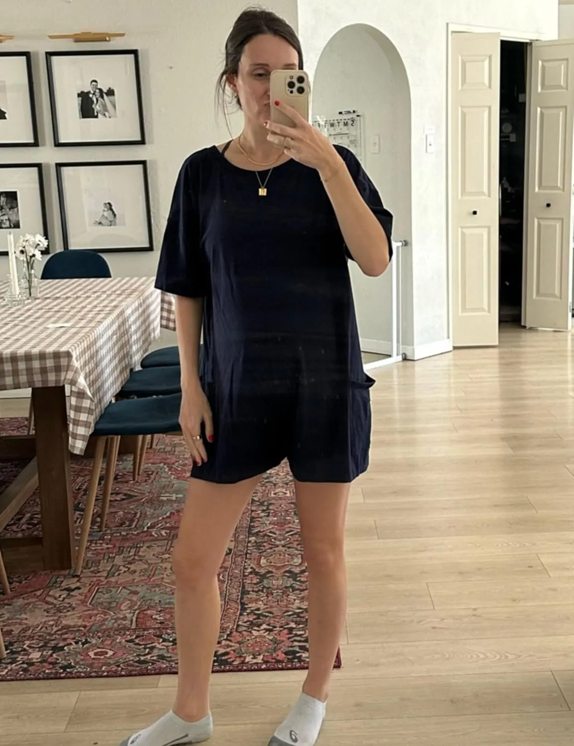 Rompers for Women Athletic Workout Hot Shot Tee Romper Casual Oversized Jumpsuits Overalls