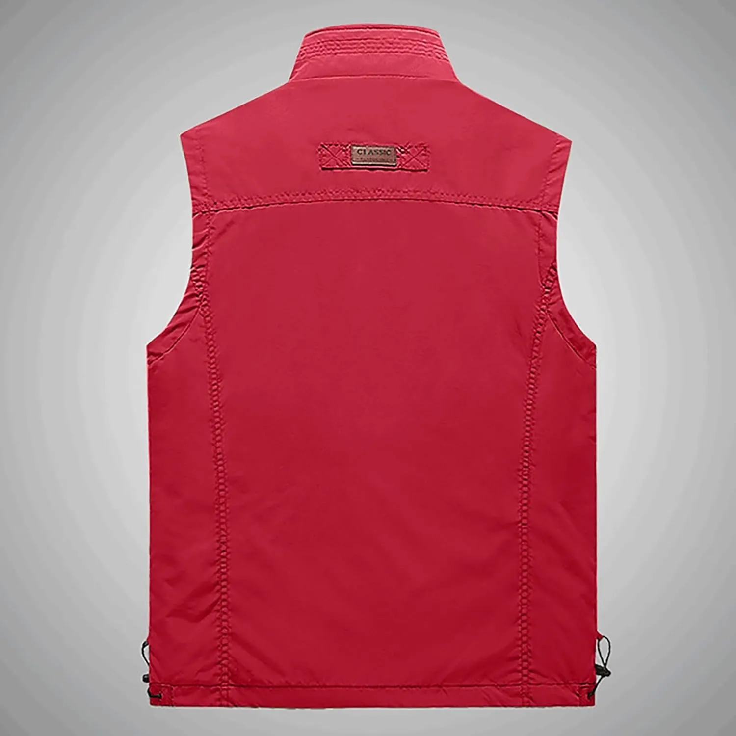 RTRDE Men's Outdoor Casual Full Zip Stand Collar Fishing Work Safari Travel Vest Sleeveless Jacket Hiking Coat, XL-4XL