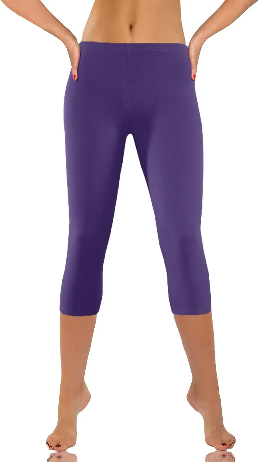 Ruziyoog Womens Capri Leggings High Waist Stretchable Yoga Pants Tummy Control Workout Leggings Compression Capris Pants