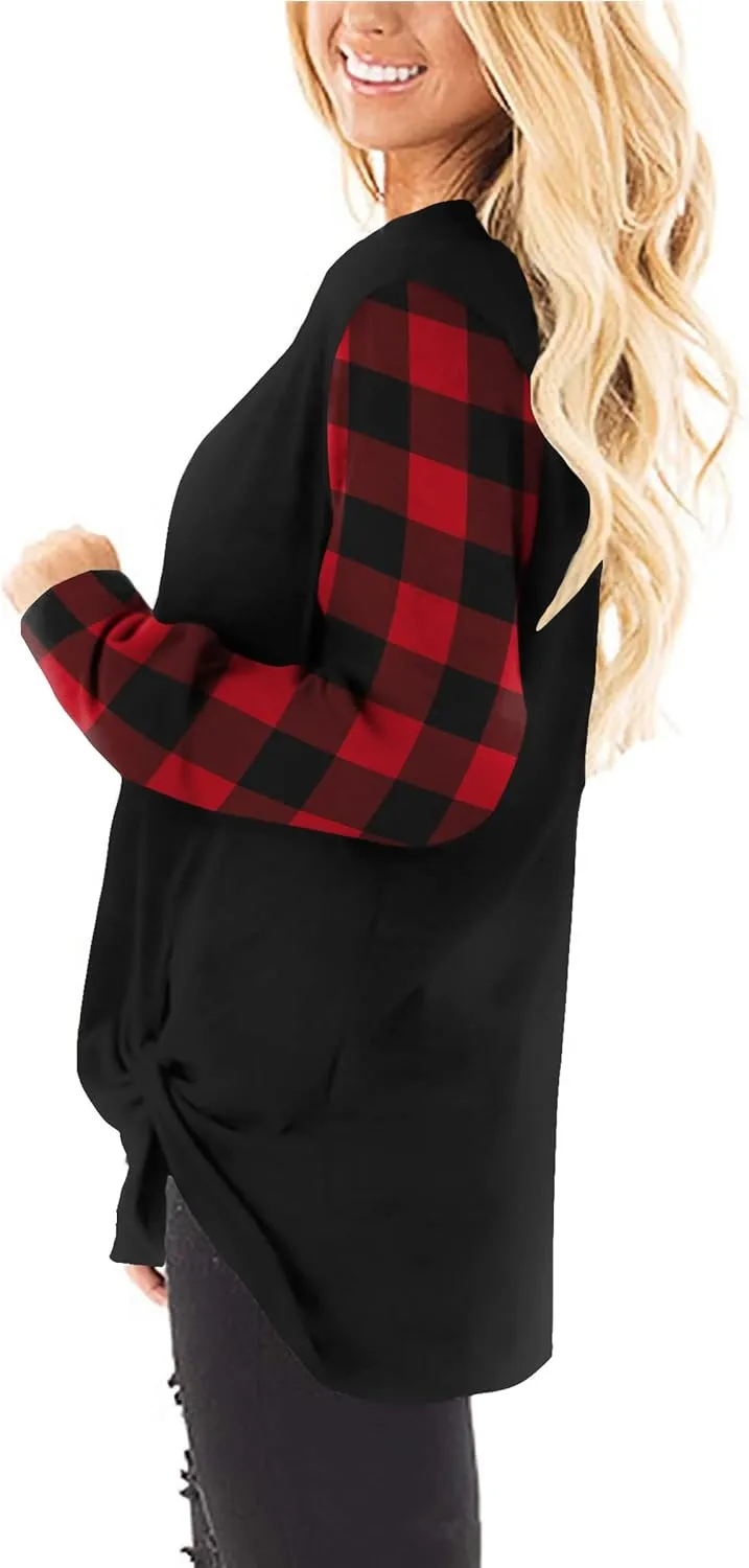 SAMPEEL Women's Tunic Tops Twist Knot Casual Pullover Shirts